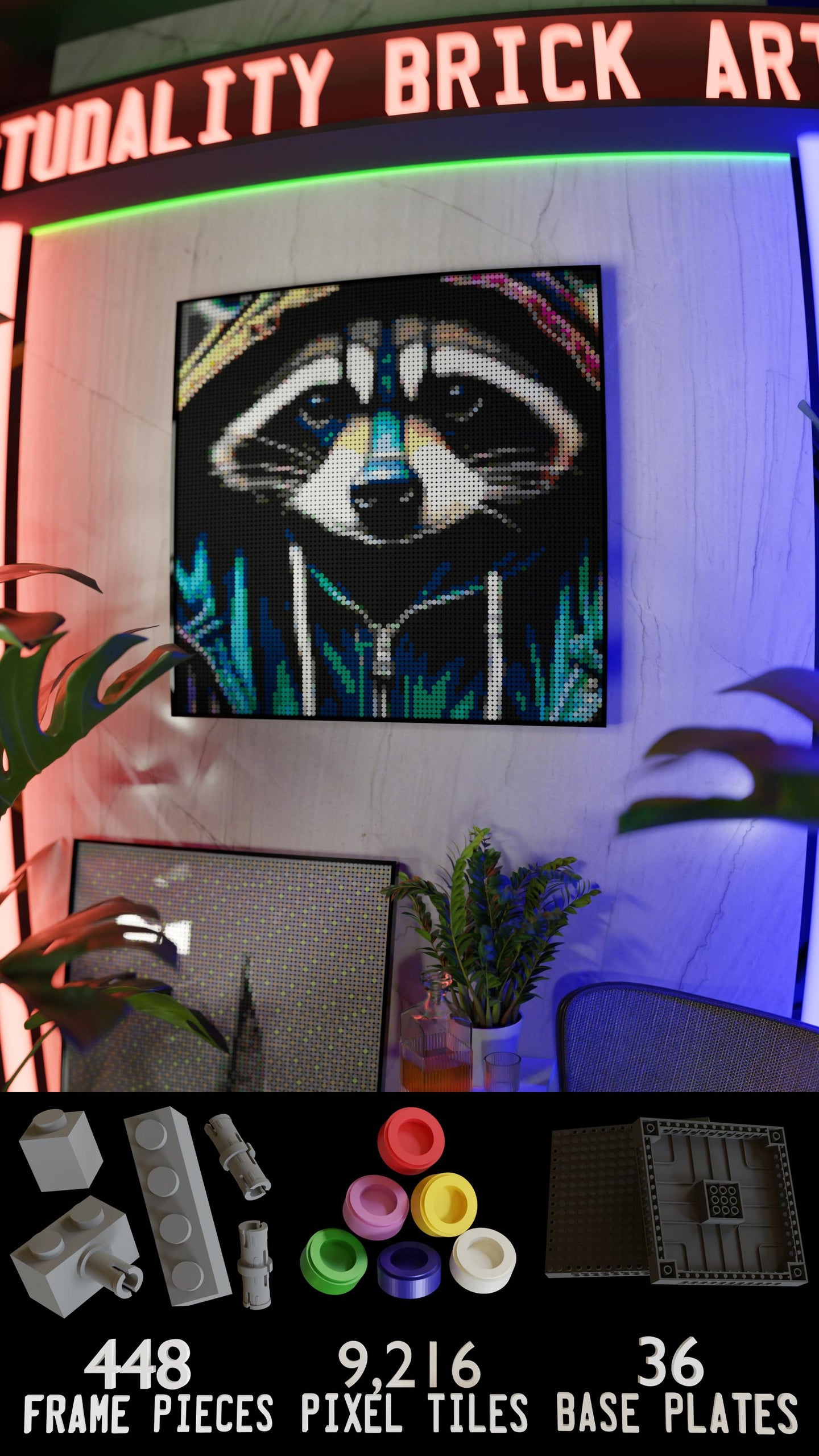 Raccoonaissance LEGO® Style mosaic creative DIY building set